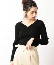 green label relaxing | [手洗い可能] KF リブ ハートネック ロングスリーブ ニット 9G(ニット/セーター)