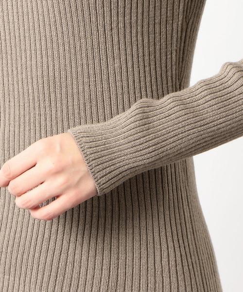 green label relaxing（グリーンレーベルリラクシング）の「[手洗い可能] KF リブ ハートネック ロングスリーブ ニット 9G ◆（ニット/セーター・レディース・ブラック/ブラウン/オフホワイト/ライラック/シャーベット・FREE）」の11枚目の写真