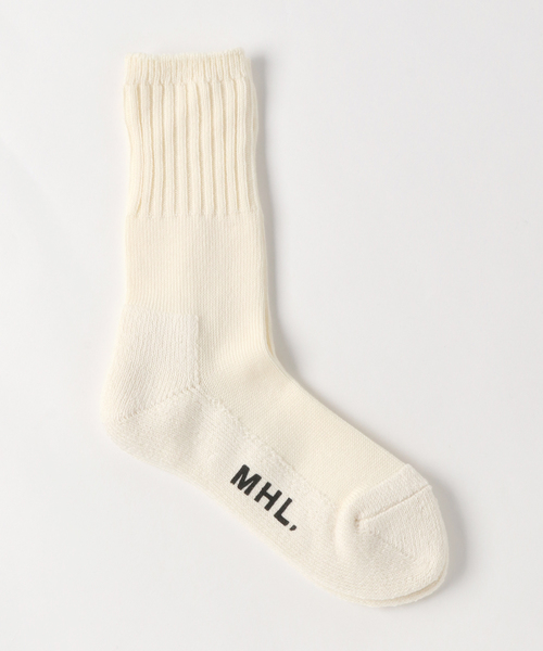 MHL.（エムエイチエル）の「MILITARY SOCK（ソックス/靴下・レディース・ホワイト/ブラック/カーキ・FREE）」の2枚目の写真