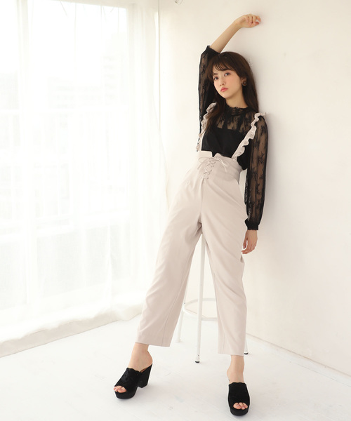 one after another NICE CLAUP（ワンアフターアナザーナイスクラップ）の「レースシアブラウス（シャツ/ブラウス・レディース・ブラック/オフホワイト/イエロー・FREE）」の6枚目の写真