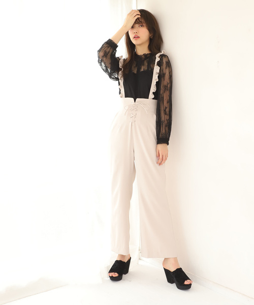 one after another NICE CLAUP（ワンアフターアナザーナイスクラップ）の「レースシアブラウス（シャツ/ブラウス・レディース・ブラック/オフホワイト/イエロー・FREE）」の7枚目の写真