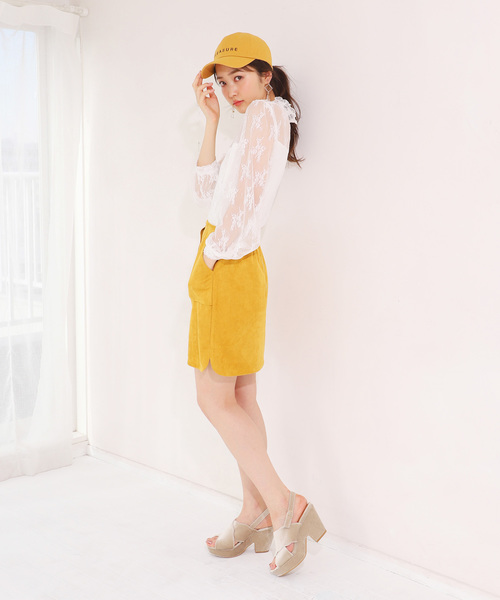 one after another NICE CLAUP（ワンアフターアナザーナイスクラップ）の「レースシアブラウス（シャツ/ブラウス・レディース・ブラック/オフホワイト/イエロー・FREE）」の9枚目の写真