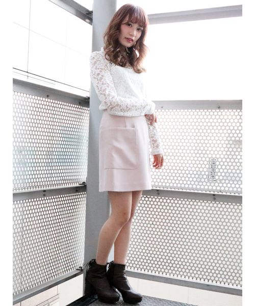 dazzlin(ダズリン)の「ハイネックレース長袖トップス(シャツ/ブラウス・レディース・ブラック/オフホワイト/ピンク・FREE)」の6枚目の写真