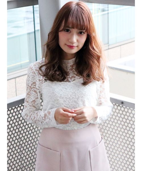 dazzlin(ダズリン)の「ハイネックレース長袖トップス(シャツ/ブラウス・レディース・ブラック/オフホワイト/ピンク・FREE)」の8枚目の写真