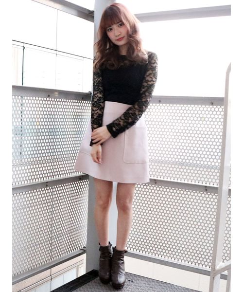 dazzlin(ダズリン)の「ハイネックレース長袖トップス(シャツ/ブラウス・レディース・ブラック/オフホワイト/ピンク・FREE)」の10枚目の写真