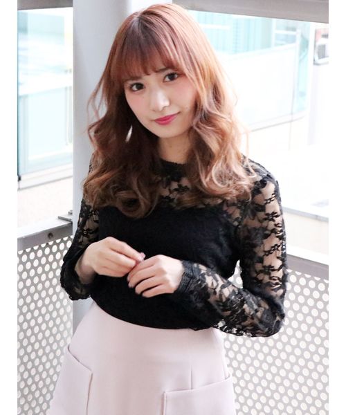 dazzlin(ダズリン)の「ハイネックレース長袖トップス(シャツ/ブラウス・レディース・ブラック/オフホワイト/ピンク・FREE)」の14枚目の写真