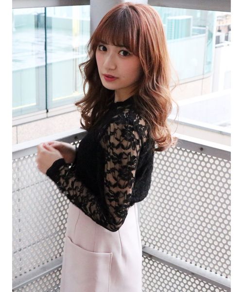 dazzlin(ダズリン)の「ハイネックレース長袖トップス(シャツ/ブラウス・レディース・ブラック/オフホワイト/ピンク・FREE)」の15枚目の写真