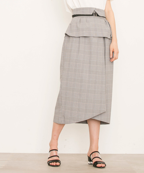 STUDIOUS（ステュディオス）の「チェックコルセットスカート（スカート・レディース・マルチ/ブラウン/ブルー・1/0）」の3枚目の写真