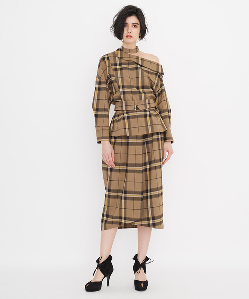 STUDIOUS（ステュディオス）の「チェックコルセットスカート（スカート・レディース・マルチ/ブラウン/ブルー・1/0）」の21枚目の写真