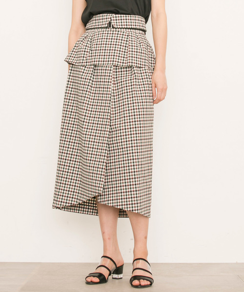 STUDIOUS（ステュディオス）の「チェックコルセットスカート（スカート・レディース・マルチ/ブラウン/ブルー・1/0）」の6枚目の写真