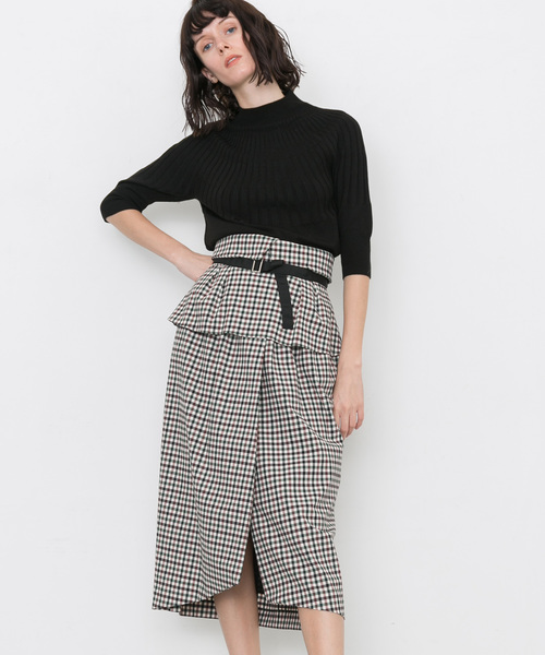 STUDIOUS（ステュディオス）の「チェックコルセットスカート（スカート・レディース・マルチ/ブラウン/ブルー・1/0）」の7枚目の写真