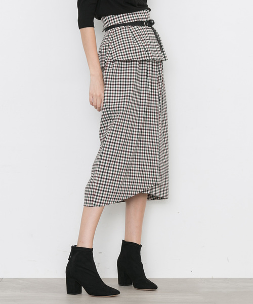 STUDIOUS（ステュディオス）の「チェックコルセットスカート（スカート・レディース・マルチ/ブラウン/ブルー・1/0）」の8枚目の写真