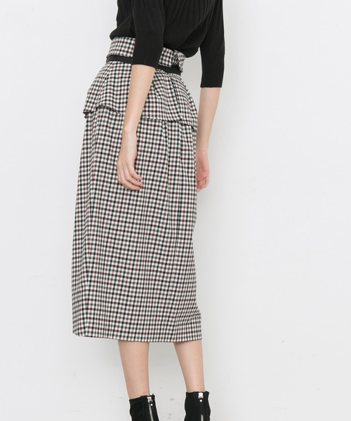 STUDIOUS（ステュディオス）の「チェックコルセットスカート（スカート・レディース・マルチ/ブラウン/ブルー・1/0）」の9枚目の写真