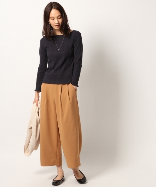 GLOBAL WORK(グローバルワーク)の「リブメローボートネック長袖/777525(Tシャツ/カットソー・レディース・ネイビー/ダークブルー/ライトグレー/ホワイト/その他2/レッド・LARGE/MEDIUM)」の8枚目の写真