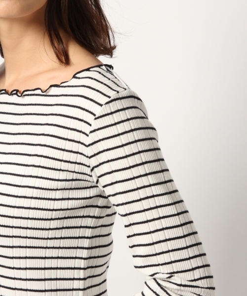 GLOBAL WORK(グローバルワーク)の「リブメローボートネック長袖/777525(Tシャツ/カットソー・レディース・ネイビー/ダークブルー/ライトグレー/ホワイト/その他2/レッド・LARGE/MEDIUM)」の12枚目の写真