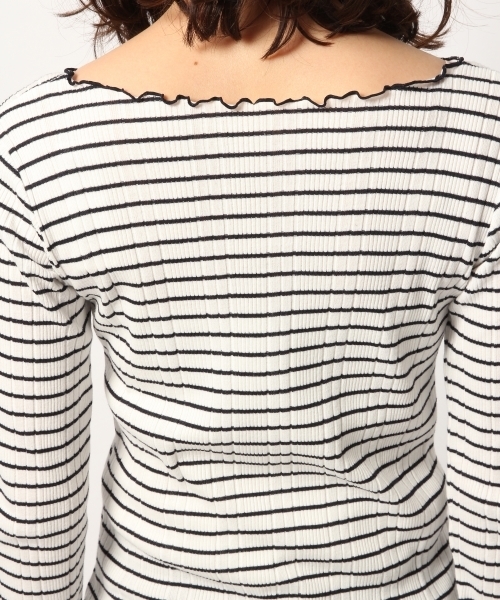 GLOBAL WORK(グローバルワーク)の「リブメローボートネック長袖/777525(Tシャツ/カットソー・レディース・ネイビー/ダークブルー/ライトグレー/ホワイト/その他2/レッド・LARGE/MEDIUM)」の15枚目の写真