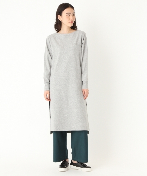 niko and...（ニコアンド）の「オリジナル起毛フライス袖リブワンピース（ワンピース・レディース・グレー/パープル/ブラック・LARGE/MEDIUM）」の3枚目の写真