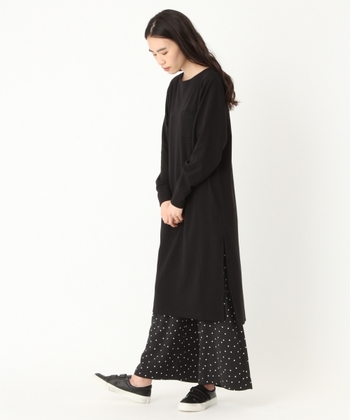 niko and...（ニコアンド）の「オリジナル起毛フライス袖リブワンピース（ワンピース・レディース・グレー/パープル/ブラック・LARGE/MEDIUM）」の2枚目の写真