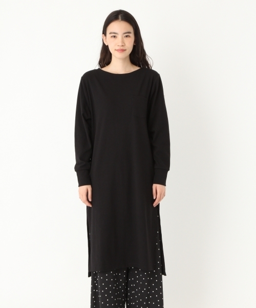 niko and...（ニコアンド）の「オリジナル起毛フライス袖リブワンピース（ワンピース・レディース・グレー/パープル/ブラック・LARGE/MEDIUM）」の6枚目の写真