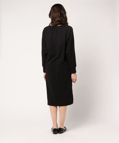 niko and...（ニコアンド）の「オリジナル起毛フライス袖リブワンピース（ワンピース・レディース・グレー/パープル/ブラック・LARGE/MEDIUM）」の4枚目の写真