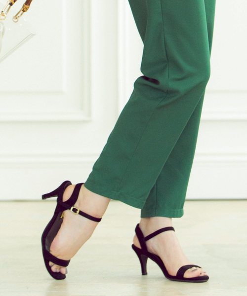 KOBE LETTUCE（コウベレタス）の「華奢見えアンクルストラップ6cmヒールシンプルカラーサンダル シューズ レディース[I1557]神戸レタス（サンダル・レディース・ホワイト/ドット/ベージュ/パープル系その他/グリーン/イエロー/ブラック/シルバー/パイソン・L/LL/M/S）」の3枚目の写真