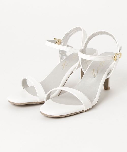 KOBE LETTUCE（コウベレタス）の「華奢見えアンクルストラップ6cmヒールシンプルカラーサンダル シューズ レディース[I1557]神戸レタス（サンダル・レディース・ホワイト/ドット/ベージュ/パープル系その他/グリーン/イエロー/ブラック/シルバー/パイソン・L/LL/M/S）」の16枚目の写真