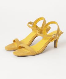 華奢見えアンクルストラップ6cmヒールシンプルカラーサンダル シューズ レディース[I1557]神戸レタス