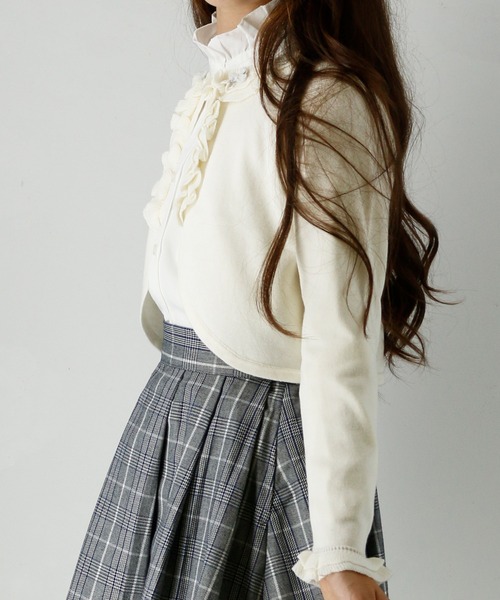 Catherine Cottage（キャサリンコテージ）の「shiny ribbon ボレロ KIDS（カーディガン/ボレロ・キッズ・ホワイト/ネイビー/レッド/ピンク/ブラック・100/110/120/130/140）」の10枚目の写真