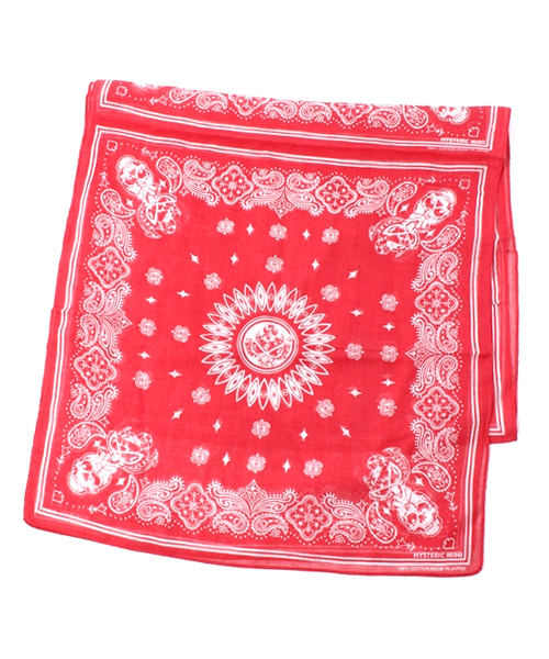 HYSTERIC MINI（ヒステリックミニ）の「mini on skull bandanna  ストール（バンダナ/スカーフ・キッズ・ブラック/ネイビー/レッド・FREE）」の3枚目の写真