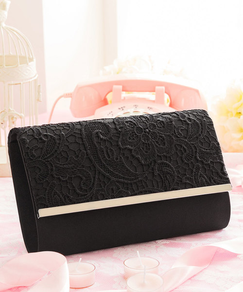 DRESS STAR（ドレス スター）の「メタルフレーム×レース刺繍×クラッチバッグ（クラッチバッグ・レディース・ベージュ/ブラック/グレー・フリー）」の5枚目の写真