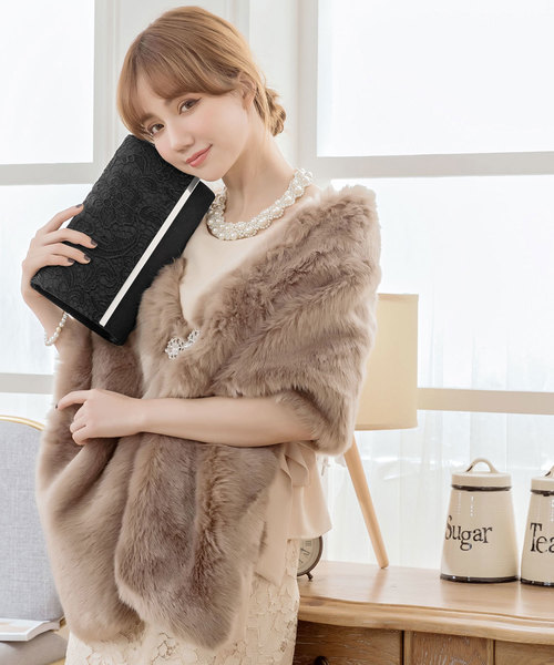 DRESS STAR（ドレス スター）の「メタルフレーム×レース刺繍×クラッチバッグ（クラッチバッグ・レディース・ベージュ/ブラック/グレー・フリー）」の8枚目の写真