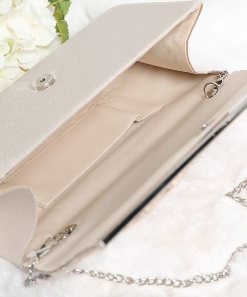 DRESS STAR（ドレス スター）の「メタルフレーム×レース刺繍×クラッチバッグ（クラッチバッグ・レディース・ベージュ/ブラック/グレー・フリー）」の4枚目の写真