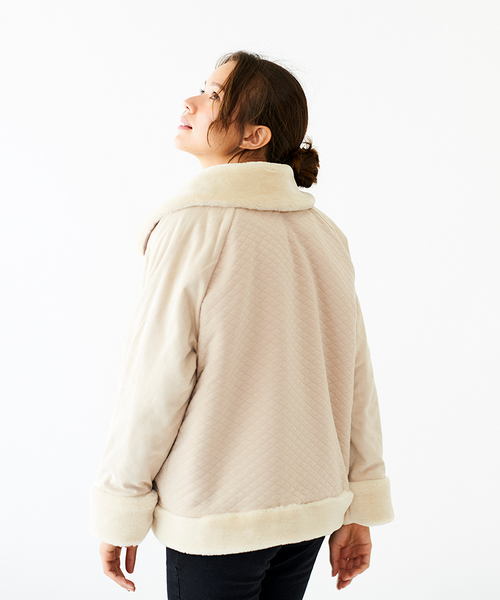 flower(フラワー)の「ベビーシープコート(ムートンコート・レディース・ブラウン/アイボリー・FREE)」の4枚目の写真