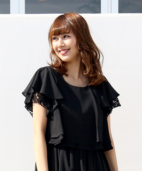 MARLENE JOBERT（マルレーヌ　ジョベル）の「２way袖レースブラウス　セットアップワンピース（ドレス・レディース・ブラック/ネイビー/グレー・M/L/LL）」の6枚目の写真
