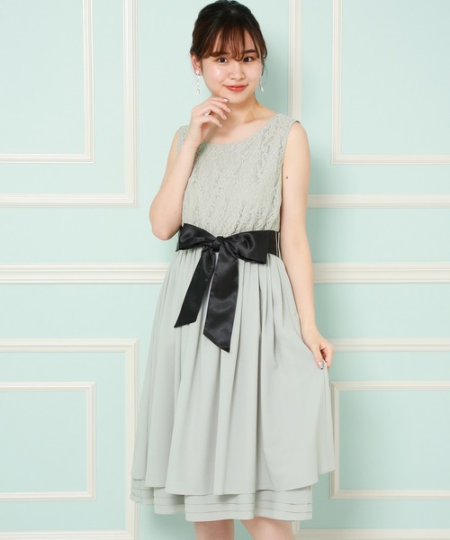 MARLENE JOBERT（マルレーヌ　ジョベル）の「２way袖レースブラウス　セットアップワンピース（ドレス・レディース・ブラック/ネイビー/グレー・M/L/LL）」の16枚目の写真