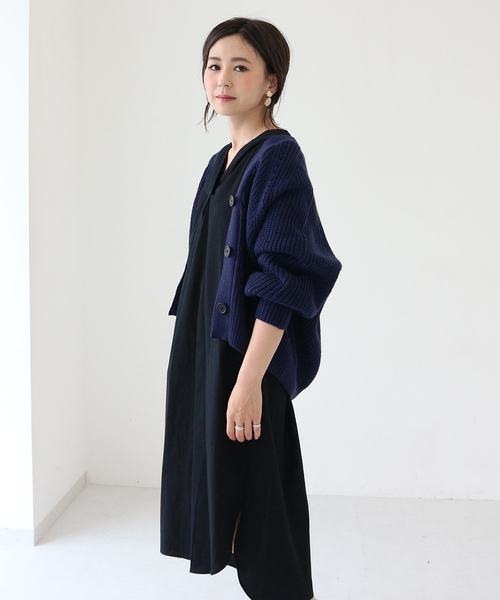 AMERICAN HOLIC(アメリカンホリック)の「Wool混Vネックローゲージニットカーディガン(カーディガン/ボレロ・レディース・チャコールグレー/ブラウン/アイボリー/マスタード/グリーン/ブルー・FREE)」の15枚目の写真