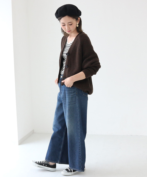 AMERICAN HOLIC(アメリカンホリック)の「Wool混Vネックローゲージニットカーディガン(カーディガン/ボレロ・レディース・チャコールグレー/ブラウン/アイボリー/マスタード/グリーン/ブルー・FREE)」の16枚目の写真