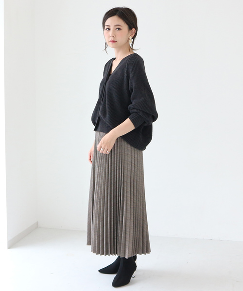 AMERICAN HOLIC(アメリカンホリック)の「Wool混Vネックローゲージニットカーディガン(カーディガン/ボレロ・レディース・チャコールグレー/ブラウン/アイボリー/マスタード/グリーン/ブルー・FREE)」の19枚目の写真