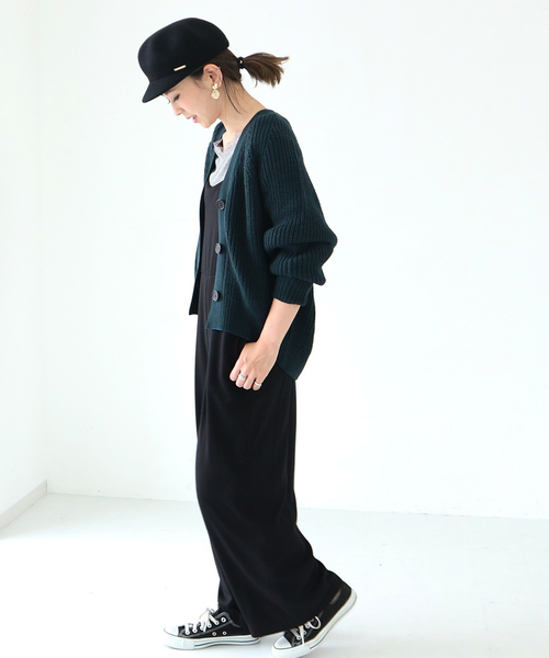 AMERICAN HOLIC(アメリカンホリック)の「Wool混Vネックローゲージニットカーディガン(カーディガン/ボレロ・レディース・チャコールグレー/ブラウン/アイボリー/マスタード/グリーン/ブルー・FREE)」の9枚目の写真