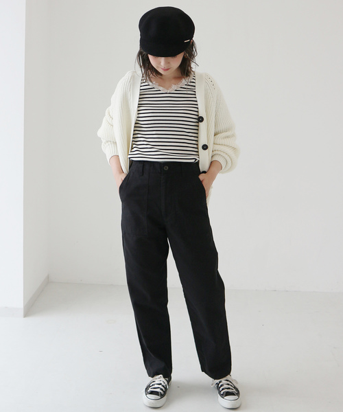 AMERICAN HOLIC(アメリカンホリック)の「Wool混Vネックローゲージニットカーディガン(カーディガン/ボレロ・レディース・チャコールグレー/ブラウン/アイボリー/マスタード/グリーン/ブルー・FREE)」の11枚目の写真