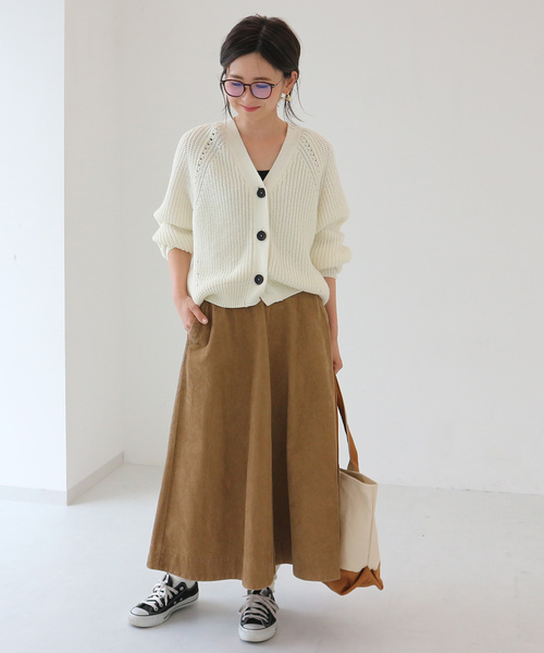 AMERICAN HOLIC(アメリカンホリック)の「Wool混Vネックローゲージニットカーディガン(カーディガン/ボレロ・レディース・チャコールグレー/ブラウン/アイボリー/マスタード/グリーン/ブルー・FREE)」の13枚目の写真