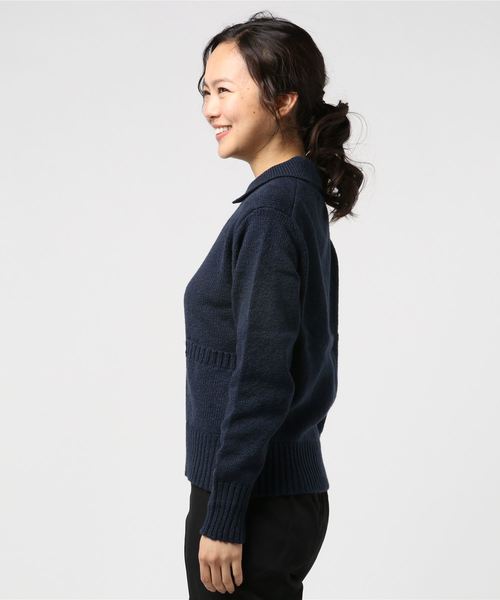 MHL.（エムエイチエル）の「SLUB COTTON LINEN（ニット/セーター・レディース・ネイビー/イエロー・2）」の3枚目の写真