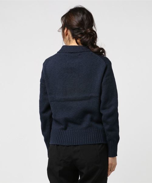 MHL.（エムエイチエル）の「SLUB COTTON LINEN（ニット/セーター・レディース・ネイビー/イエロー・2）」の4枚目の写真