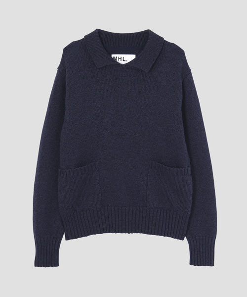 MHL.（エムエイチエル）の「SLUB COTTON LINEN（ニット/セーター・レディース・ネイビー/イエロー・2）」の2枚目の写真