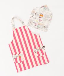 nino（ニノ）の「[90-140]エプロンセット☆ストライプ(日本製)（エプロン）」