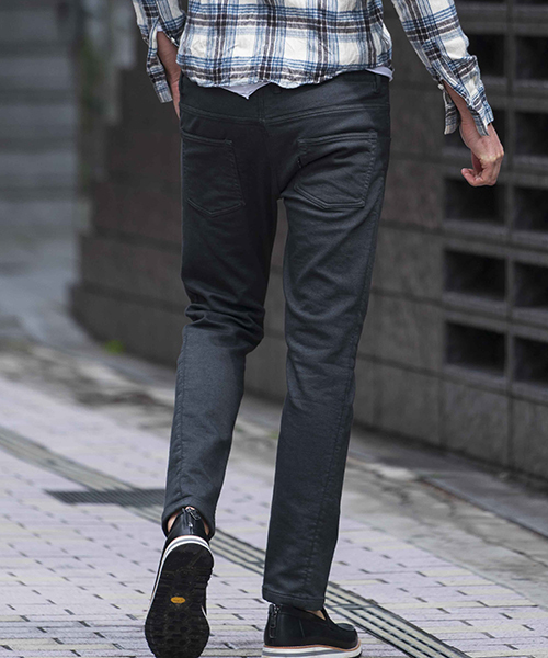 wjk（ダヴルジェイケイ）の「mp6986-tight knit-denim pants パンツ