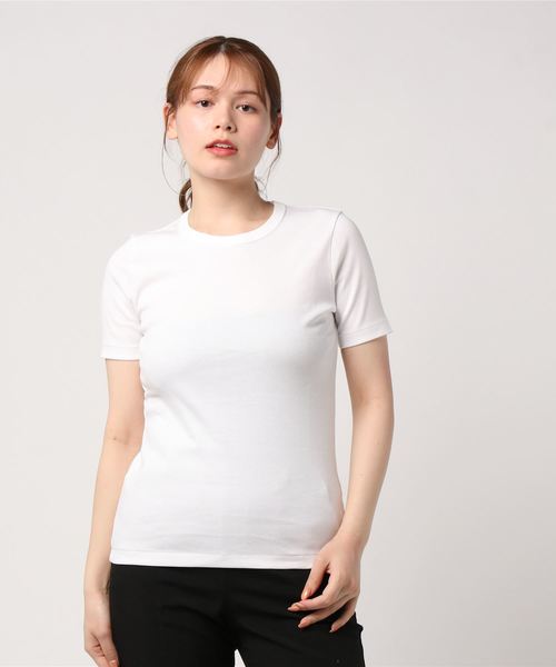 ESTNATION(エストネーション)の「ESTNATION / プレミアムコットンTシャツ(Tシャツ/カットソー・レディース・ブラック/オフホワイト/グレー・38)」の6枚目の写真