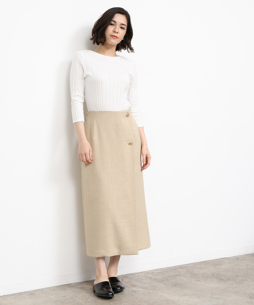 SALON adam et rope'(サロン アダム エ ロペ)の「【2WAY】ワイドテレコバックレースアッププルオーバー(Tシャツ/カットソー・レディース・チャコールグレー/オフホワイト/ベージュ・FREE)」の4枚目の写真