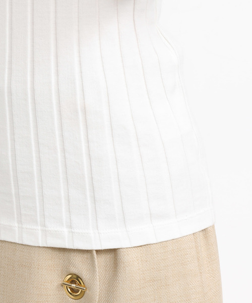 SALON adam et rope'(サロン アダム エ ロペ)の「【2WAY】ワイドテレコバックレースアッププルオーバー(Tシャツ/カットソー・レディース・チャコールグレー/オフホワイト/ベージュ・FREE)」の11枚目の写真