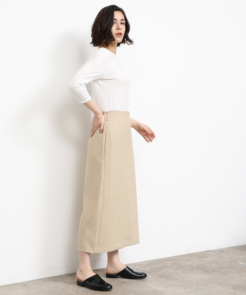 SALON adam et rope'（サロン アダム エ ロペ）の「【2WAY】ワイドテレコバックレースアッププルオーバー（Tシャツ/カットソー・レディース・チャコールグレー/オフホワイト/ベージュ・FREE）」の13枚目の写真